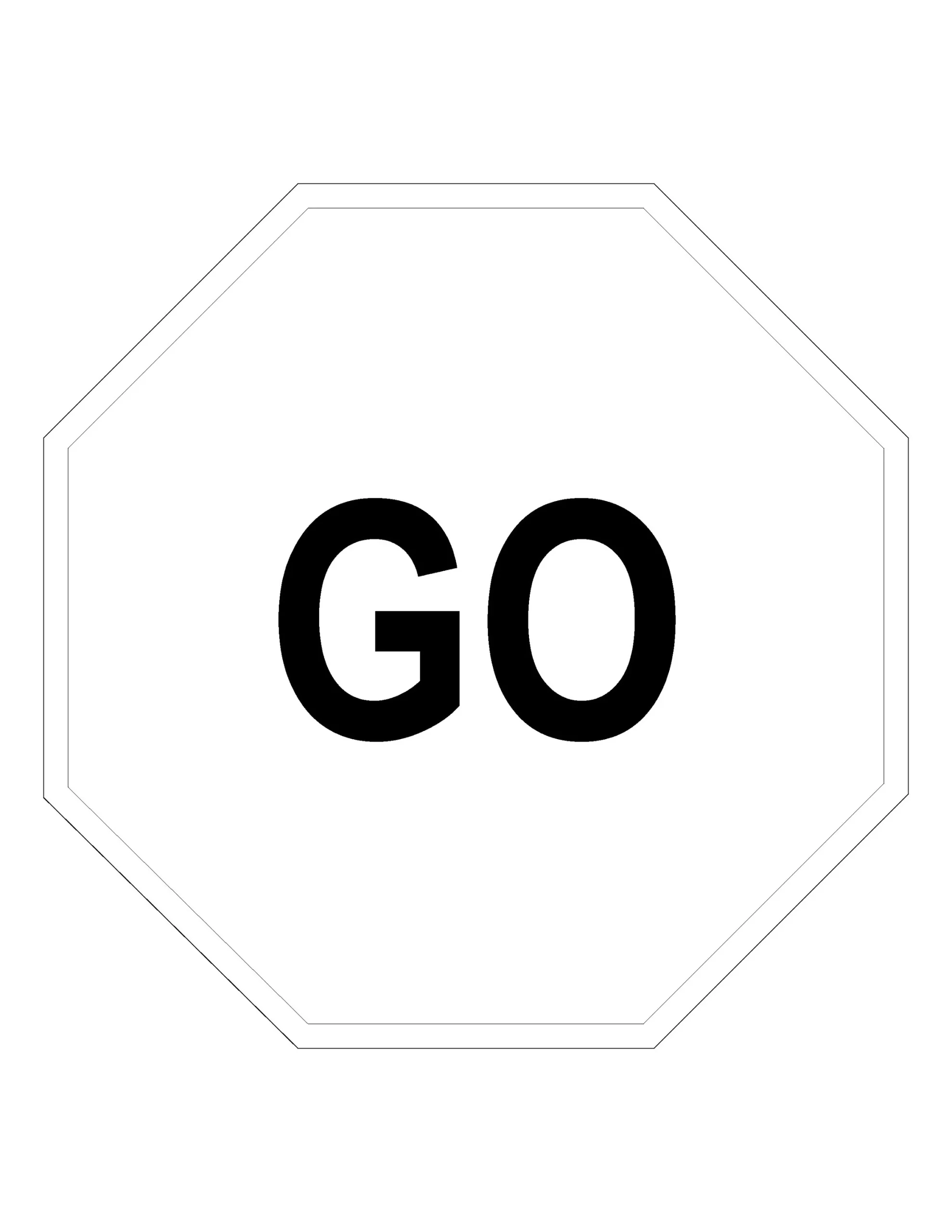STOP GO Printable Sign Coloring Page Etsy
