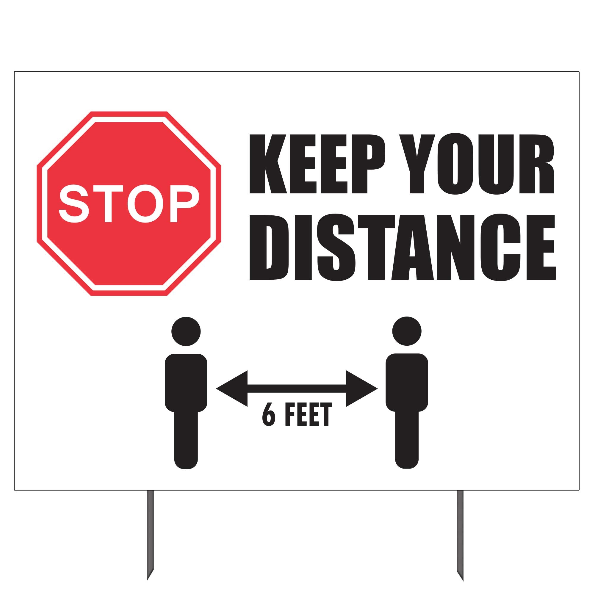 6 Feet Distance Signs Printable