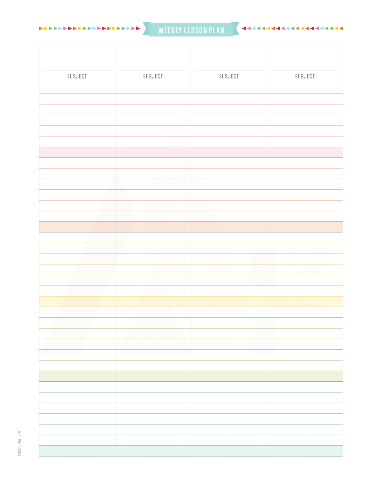 Free Printable Daily Lesson Planner
