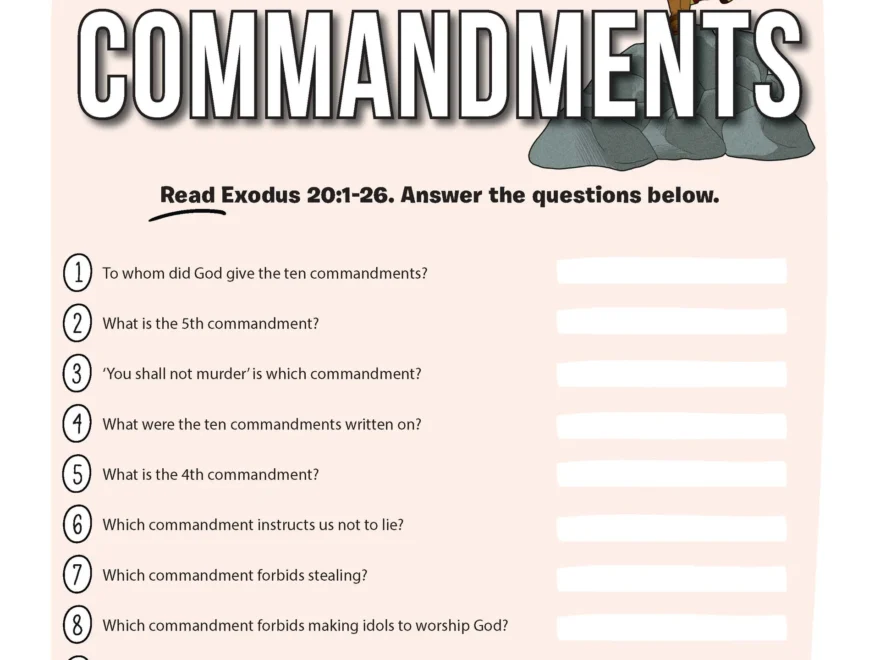 Ten Commandments Quiz PDF Bible Pathway Adventures