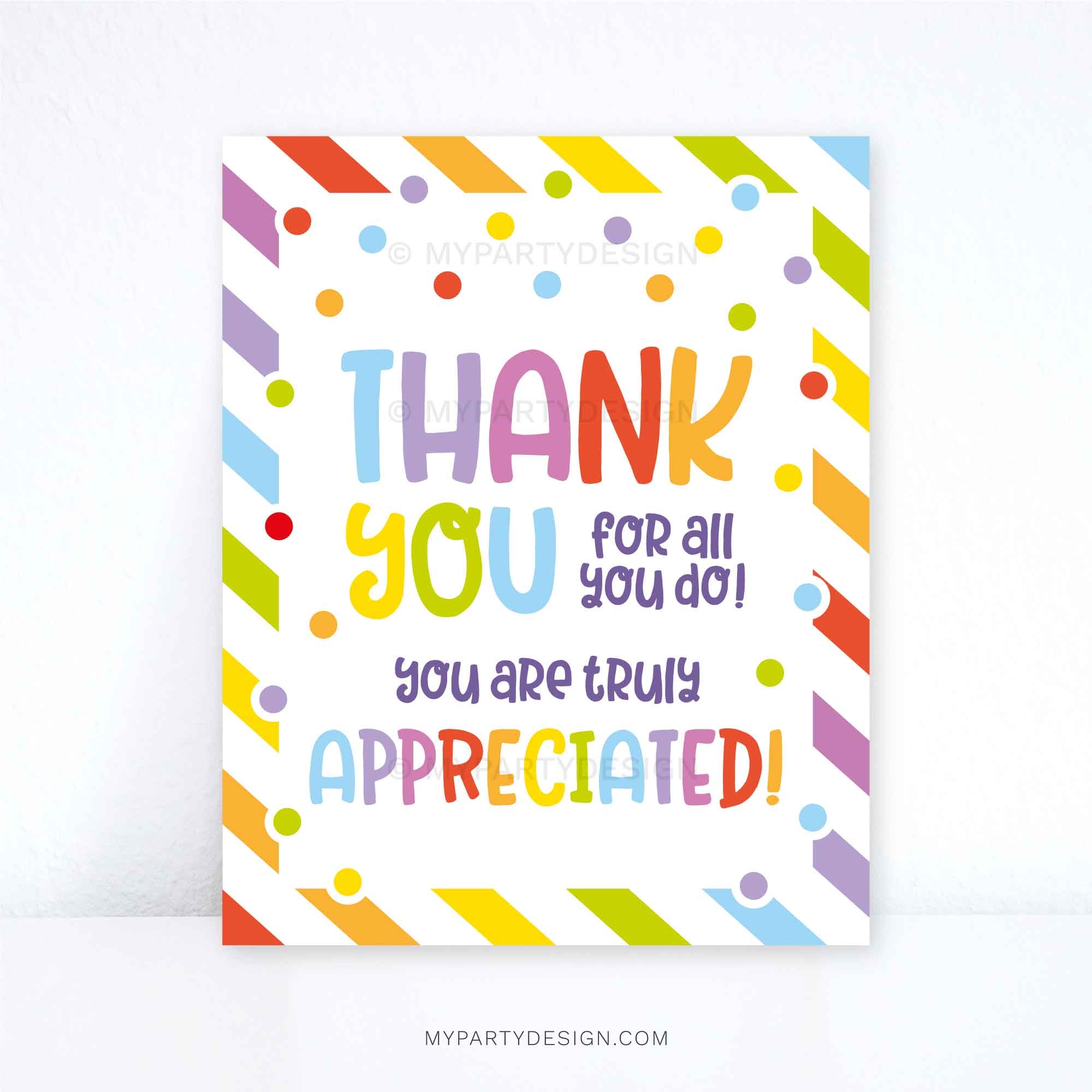 Thank You For All You Do Sign Printable PDF My Party Design Thank You For All You Do Sign Printable PDF My Party Design