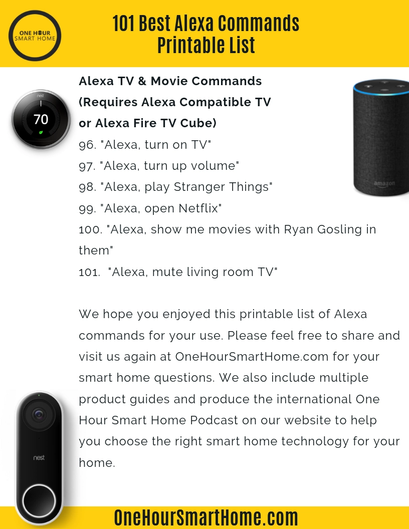 Printable Alexa Command List Printable Alexa Command List