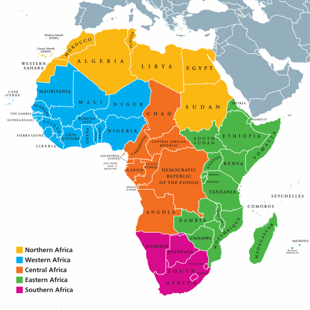 List Of 54 African Countries Printable