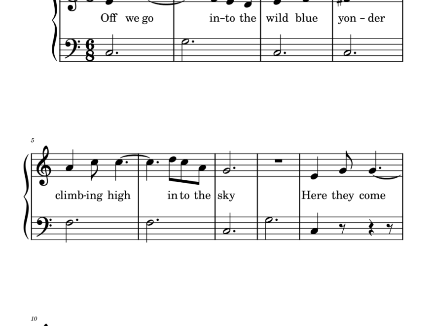 The Air Force Song Wild Blue Yonder arr Large Print Sheet Music By Large Print Sheet Music Sheet Music For Easy Piano At Sheet Music Direct