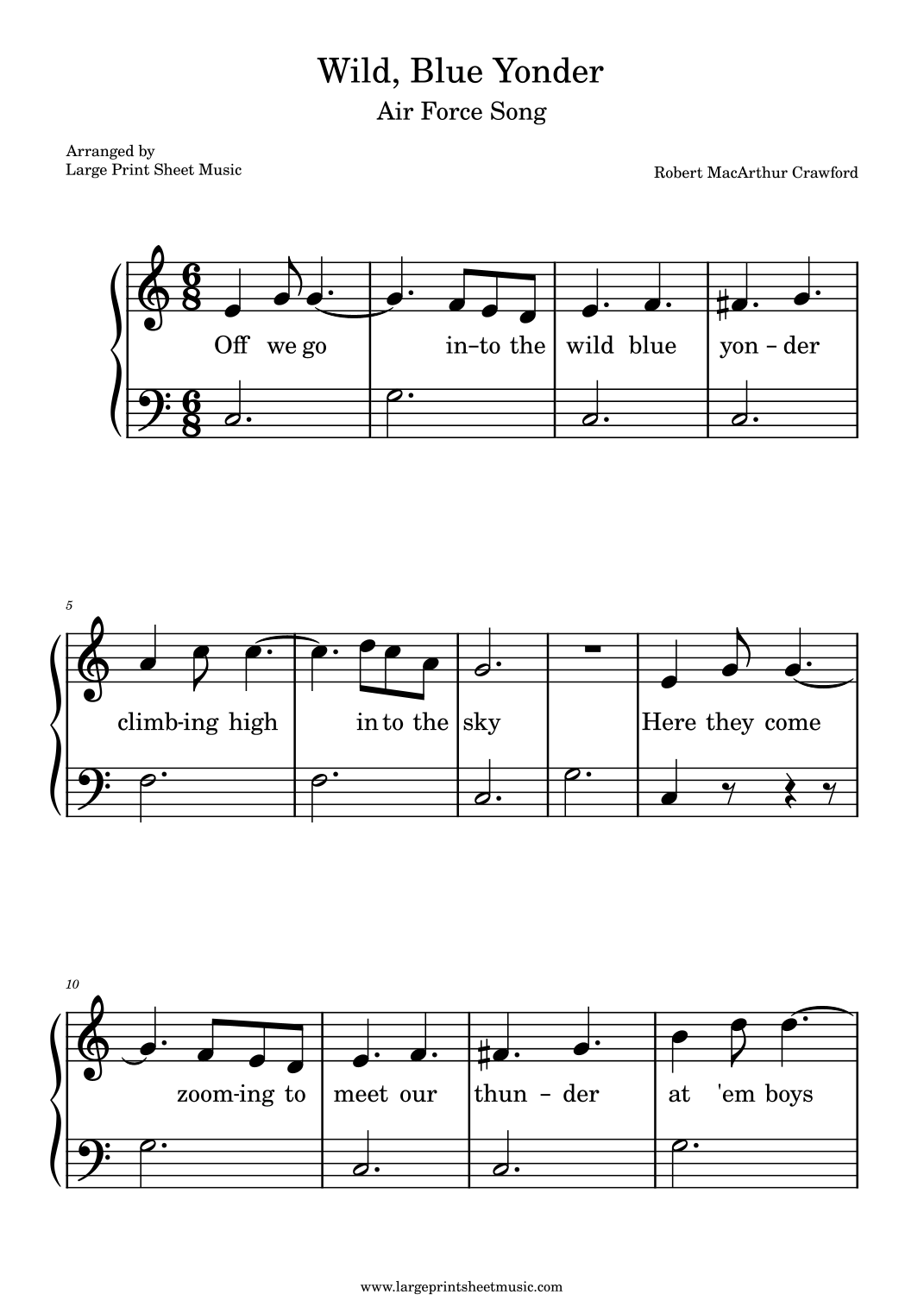 The Air Force Song Wild Blue Yonder arr Large Print Sheet Music By Large Print Sheet Music Sheet Music For Easy Piano At Sheet Music Direct The Air Force Song Wild Blue Yonder arr Large Print Sheet Music By Large Print Sheet Music Sheet Music For Easy Piano At Sheet Music Direct