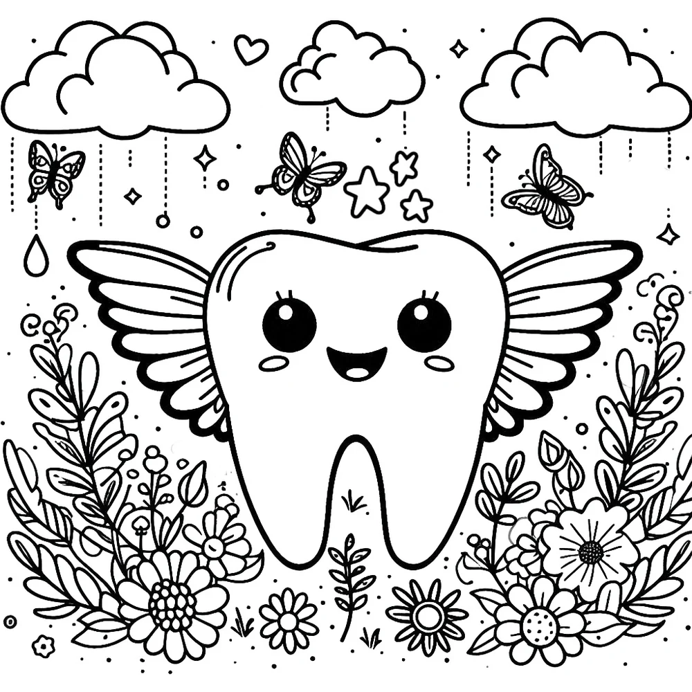 The Cutest Tooth Fairy Free Coloring Pages Like The Stars