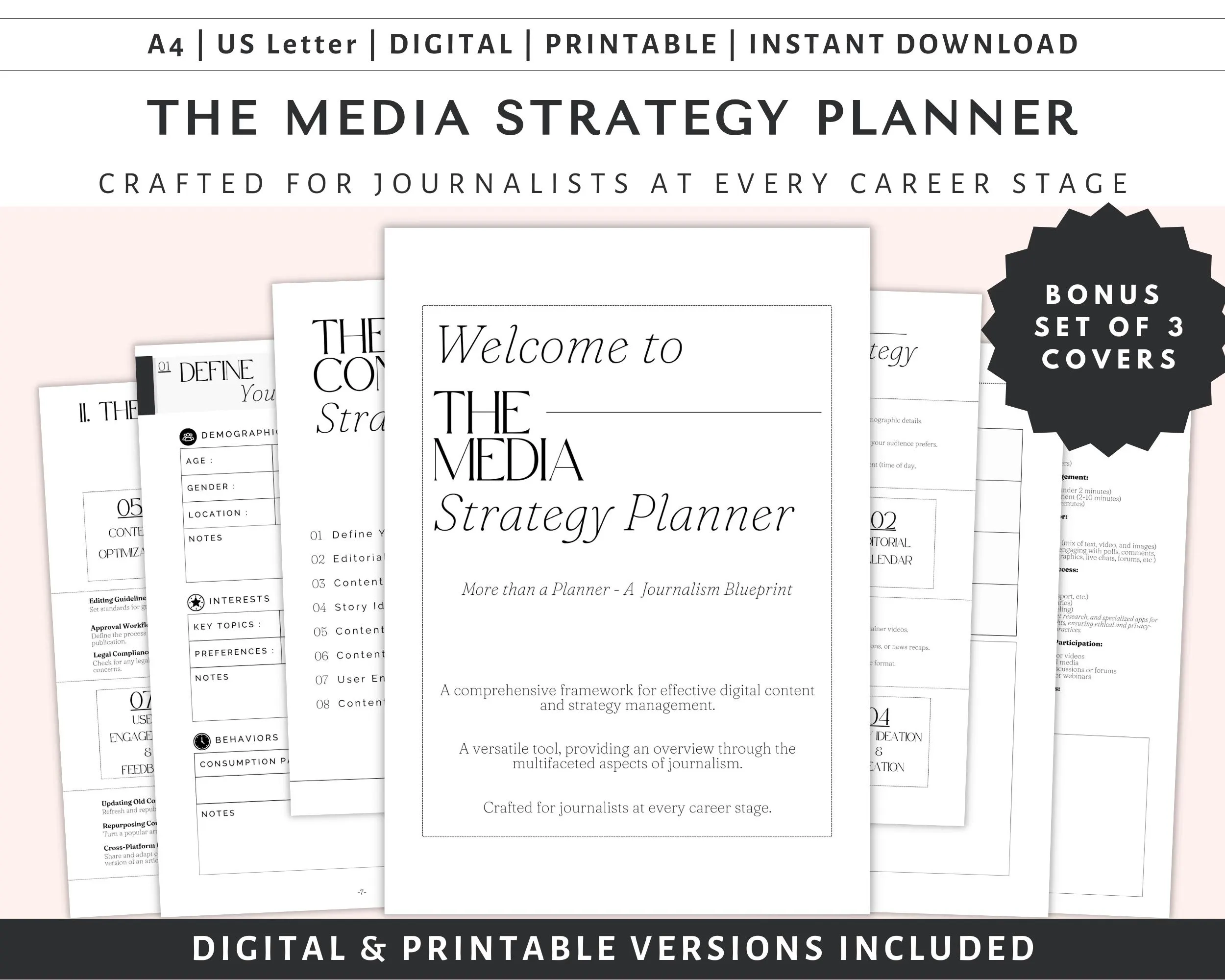 The Media Strategy Planner Journalism Planner Digital Journalism Log Printable Journalism Planner The Ultimate Journalism Planner Etsy The Media Strategy Planner Journalism Planner Digital Journalism Log Printable Journalism Planner The Ultimate Journalism Planner Etsy