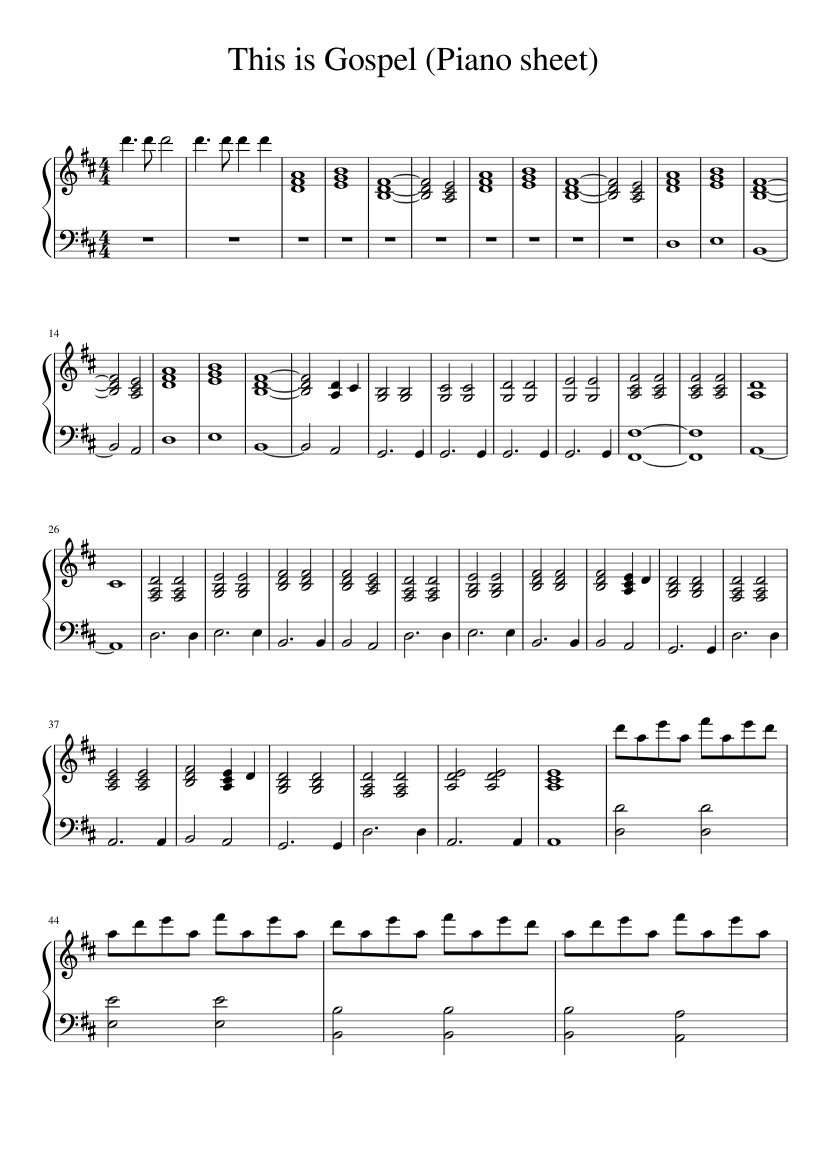 This Is Gospel Piano Sheet Sheet Music For Piano Solo Easy MuseScore This Is Gospel Piano Sheet Sheet Music For Piano Solo Easy MuseScore