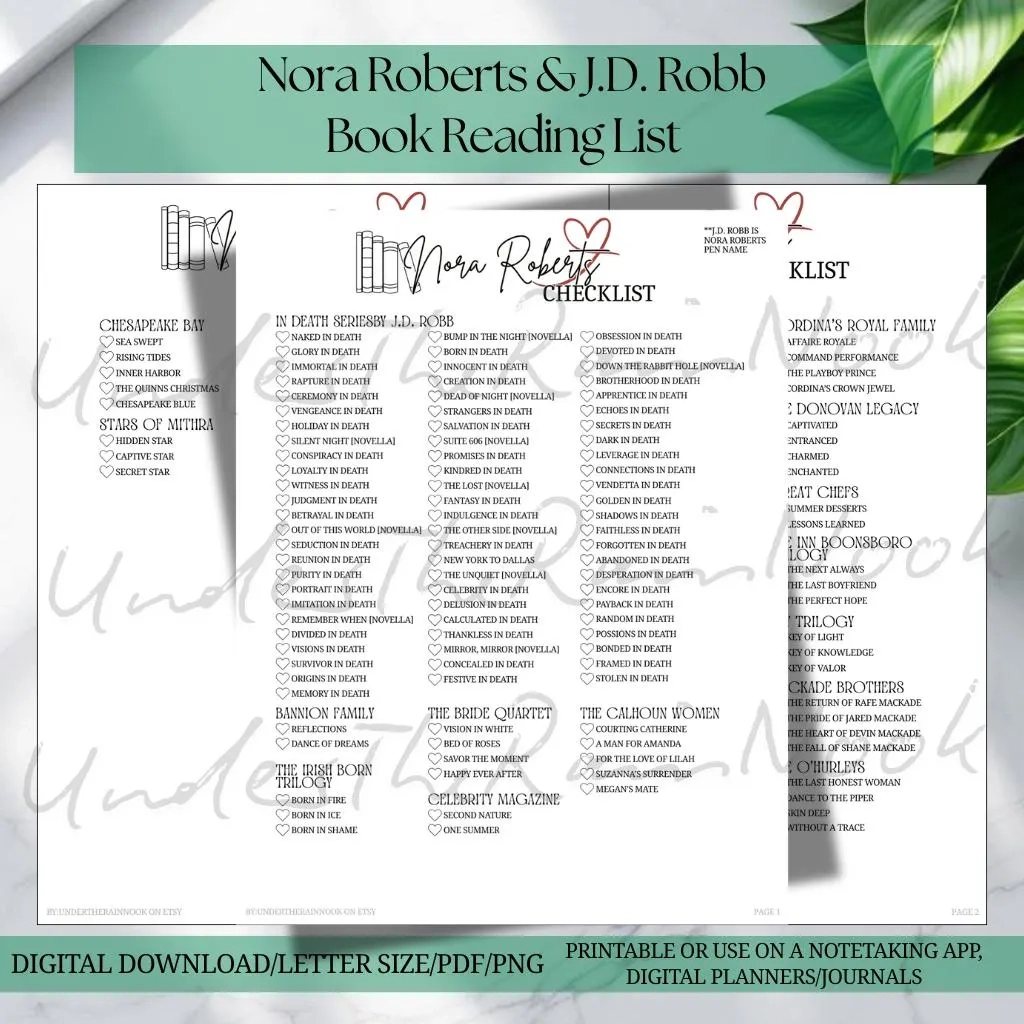 Thriller Reading Checklist Etsy