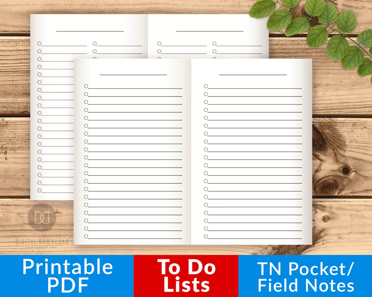 TN Pocket Field Notes To Do Lists Printable The Digital Download Shop