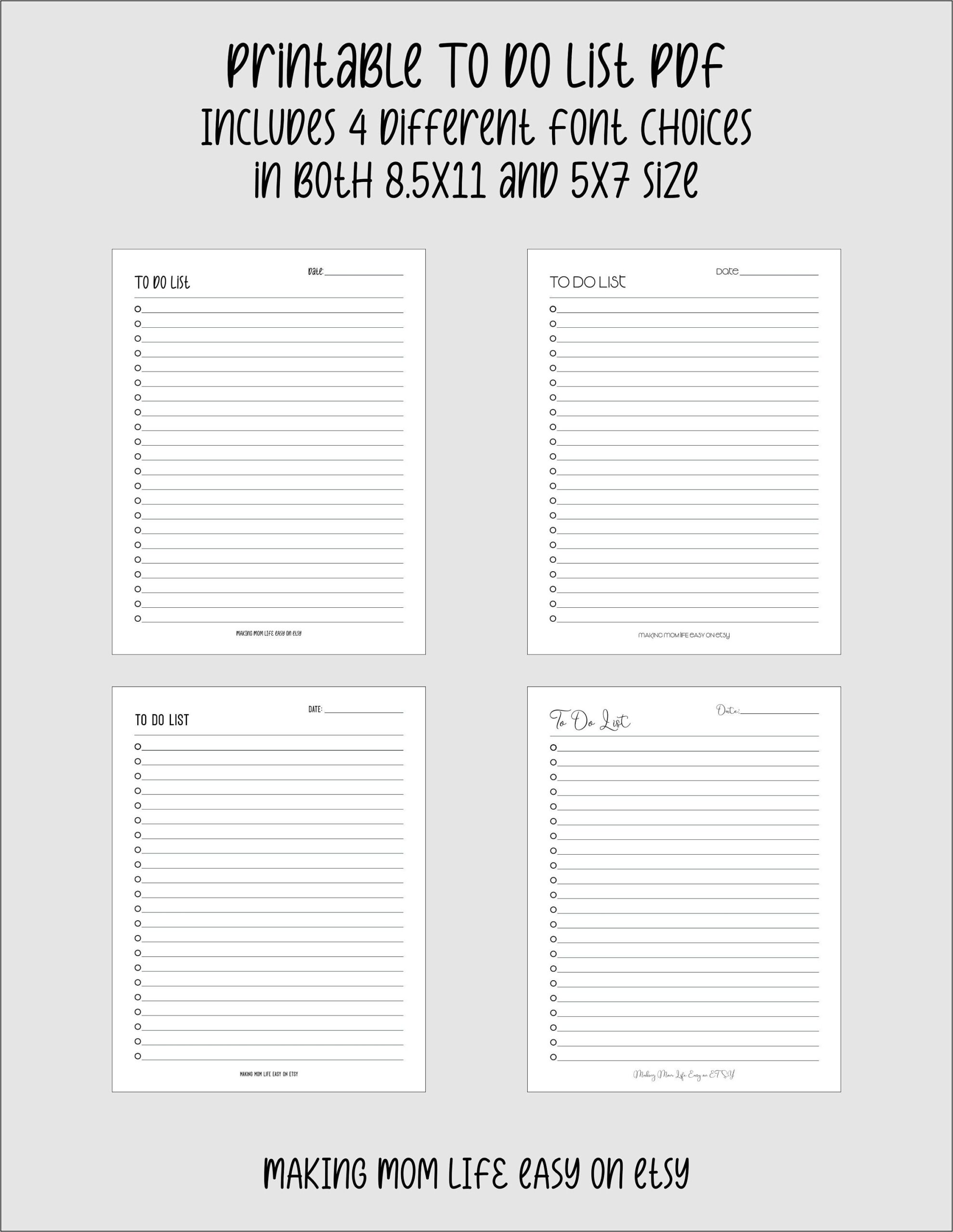 Easy Printable To Do List Easy Printable To Do List
