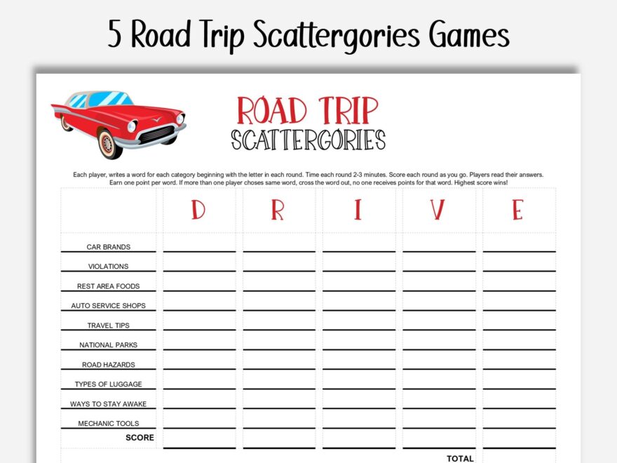 Travel Scattergories Etsy
