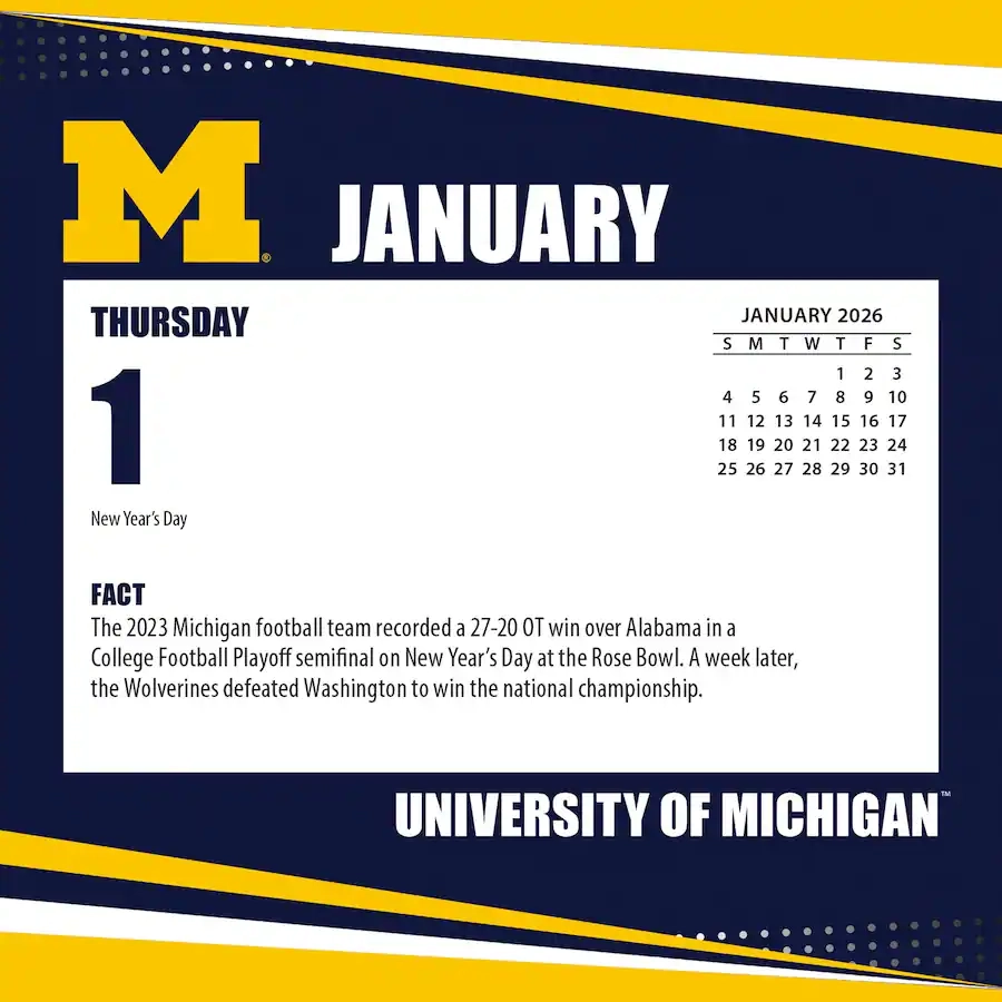 Michigan Wolverines 2026 Printable Schedule