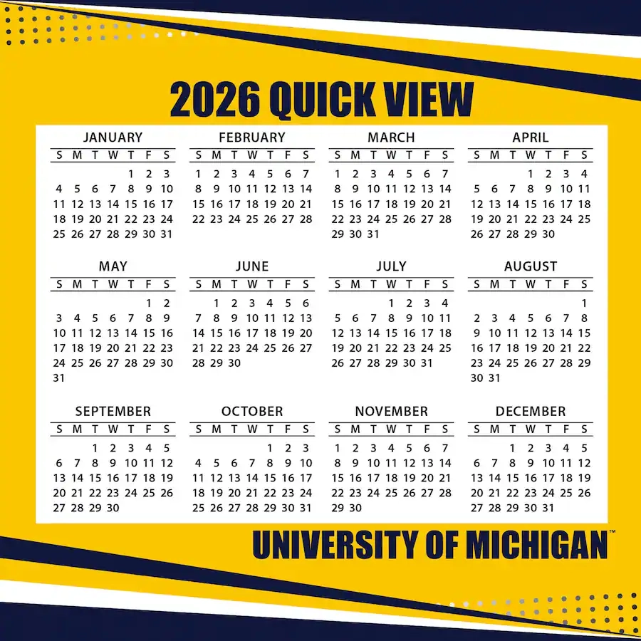 Turner Sports Michigan Wolverines 2026 Box Calendar Multicolor 203332823 Best Buy