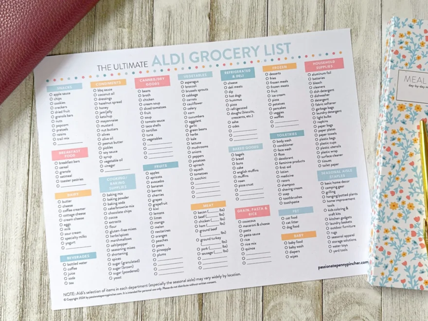 Ultimate Aldi Grocery List Printable Passionate Penny Pincher