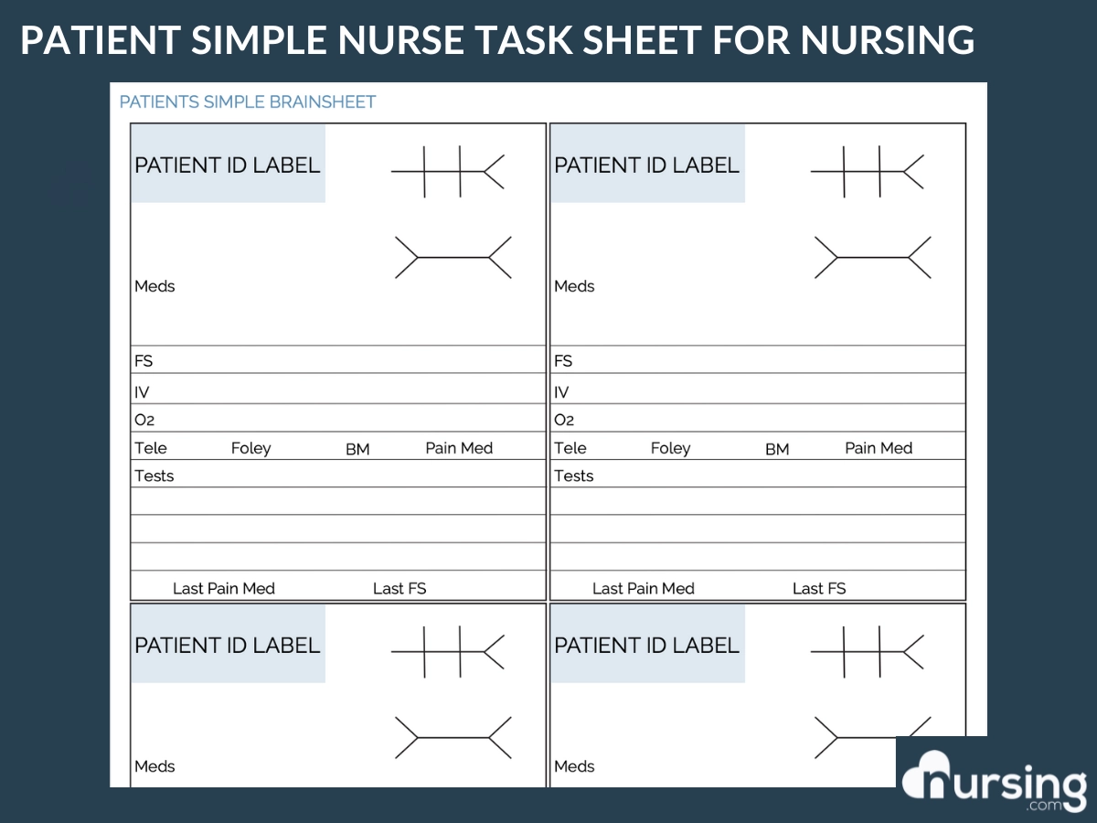Printable Nursing Flow Sheet Single Patient