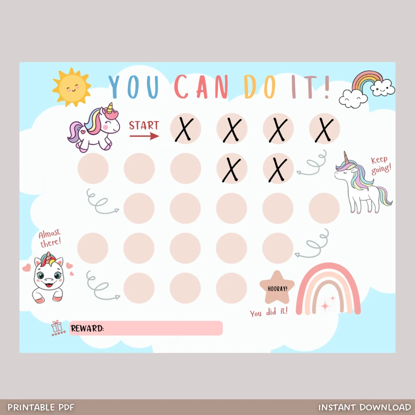 My Printable Sticker Chart Unicorn