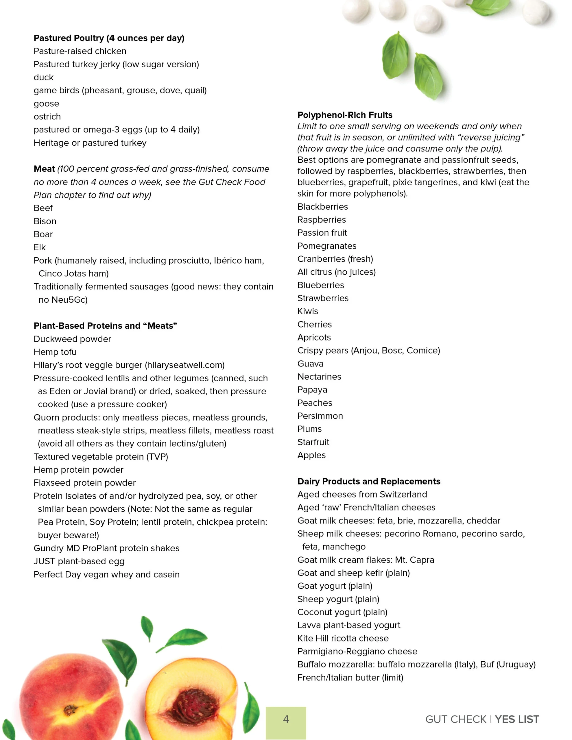 Plant Paradox Printable Yes Food List