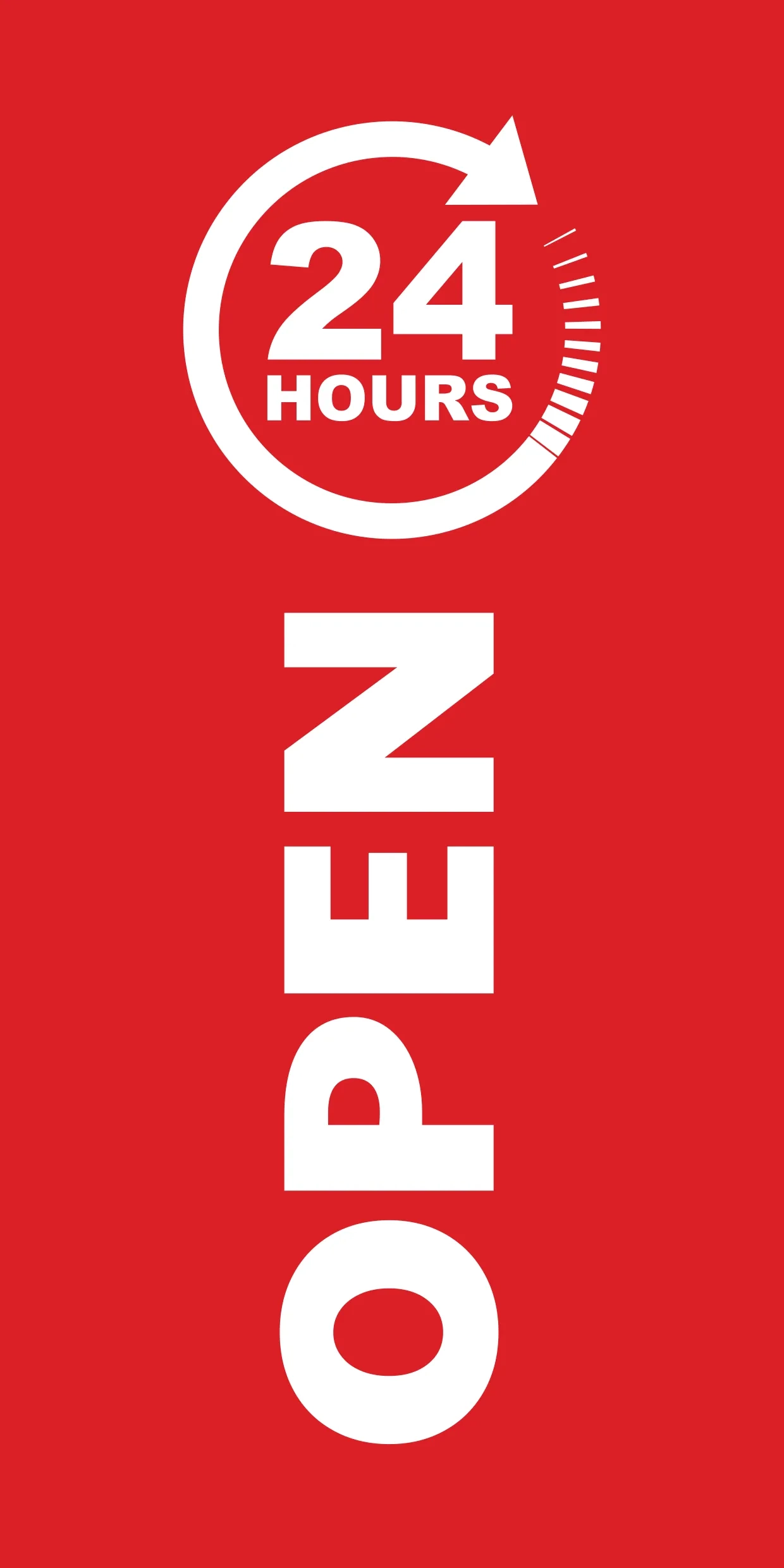 Vibrant Red Open 24 Hours Business Sign Template Square Signs