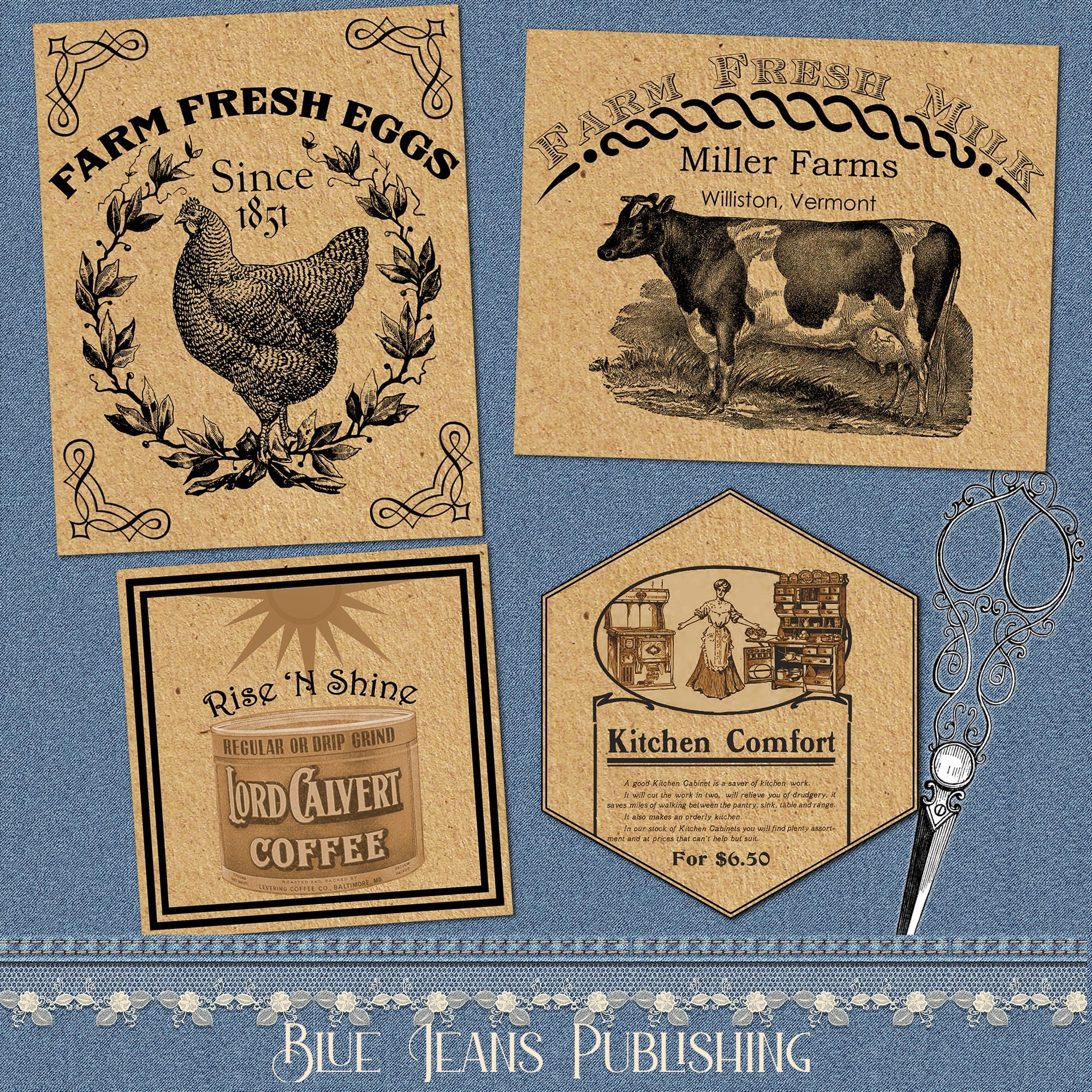Free Printable Farmhouse Kitchen Animal Signs