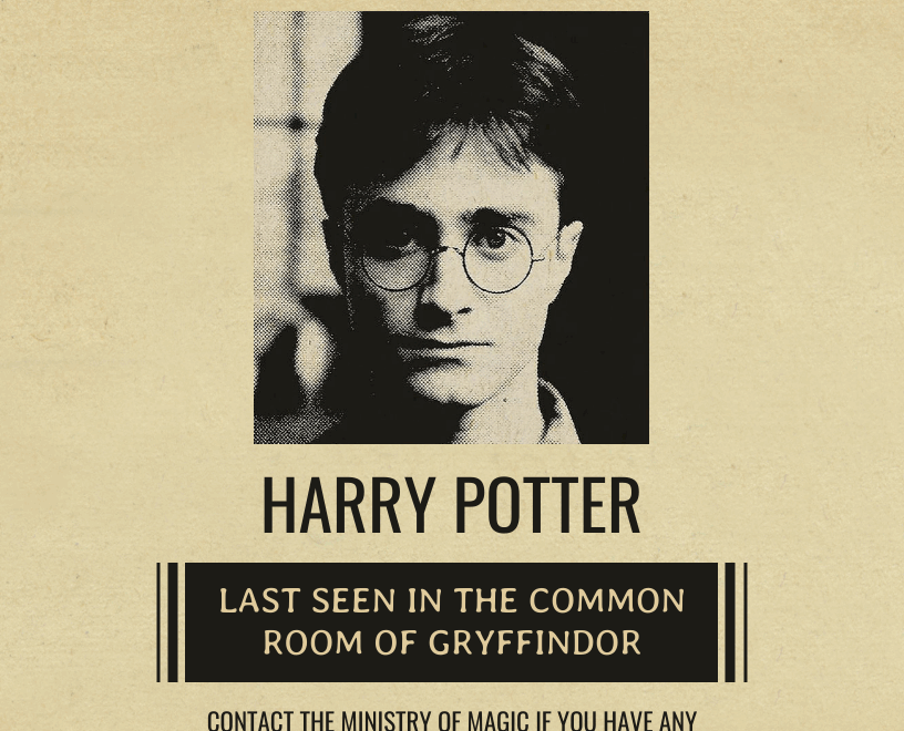 Vintage Harry Potter Wanted Poster Venngage