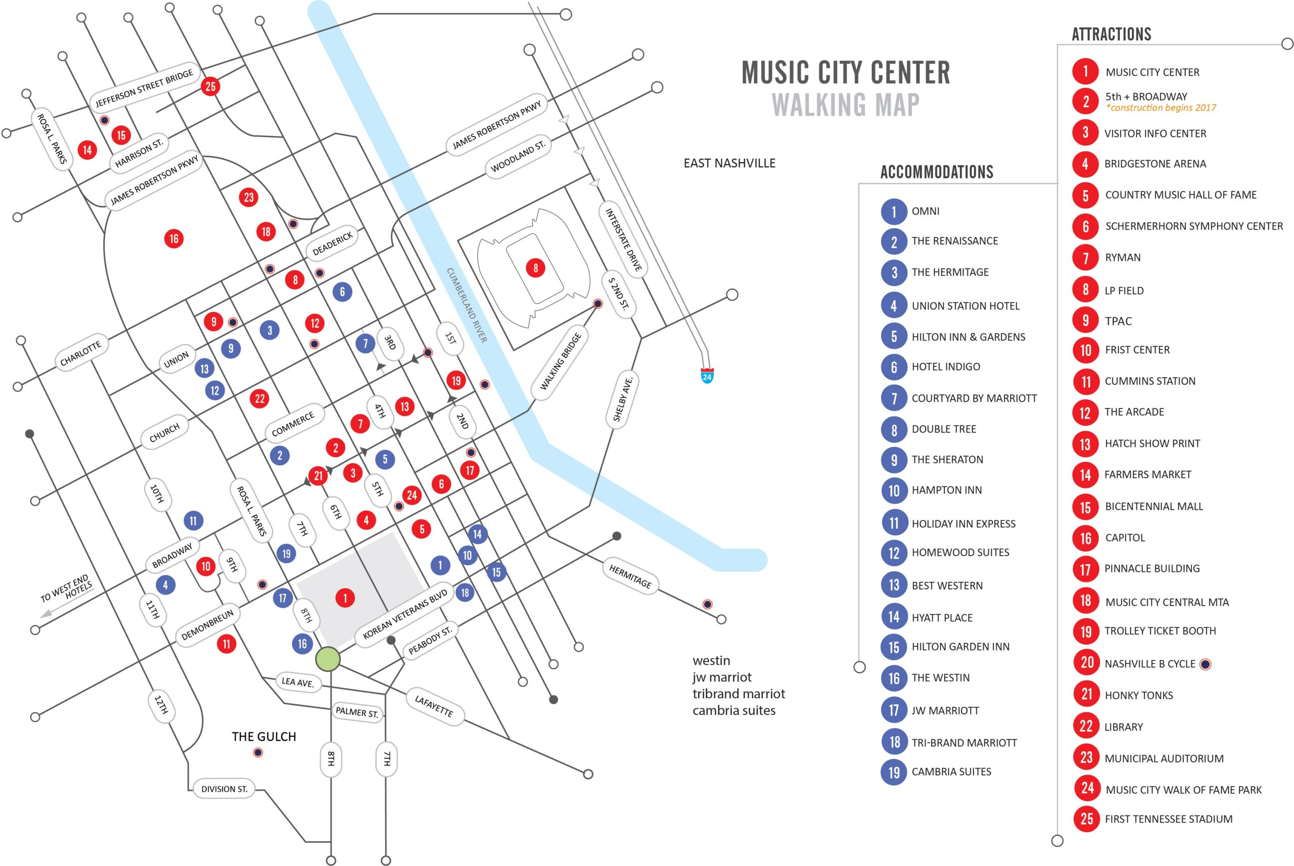 Walking Map Nashvillemusiccitycenter