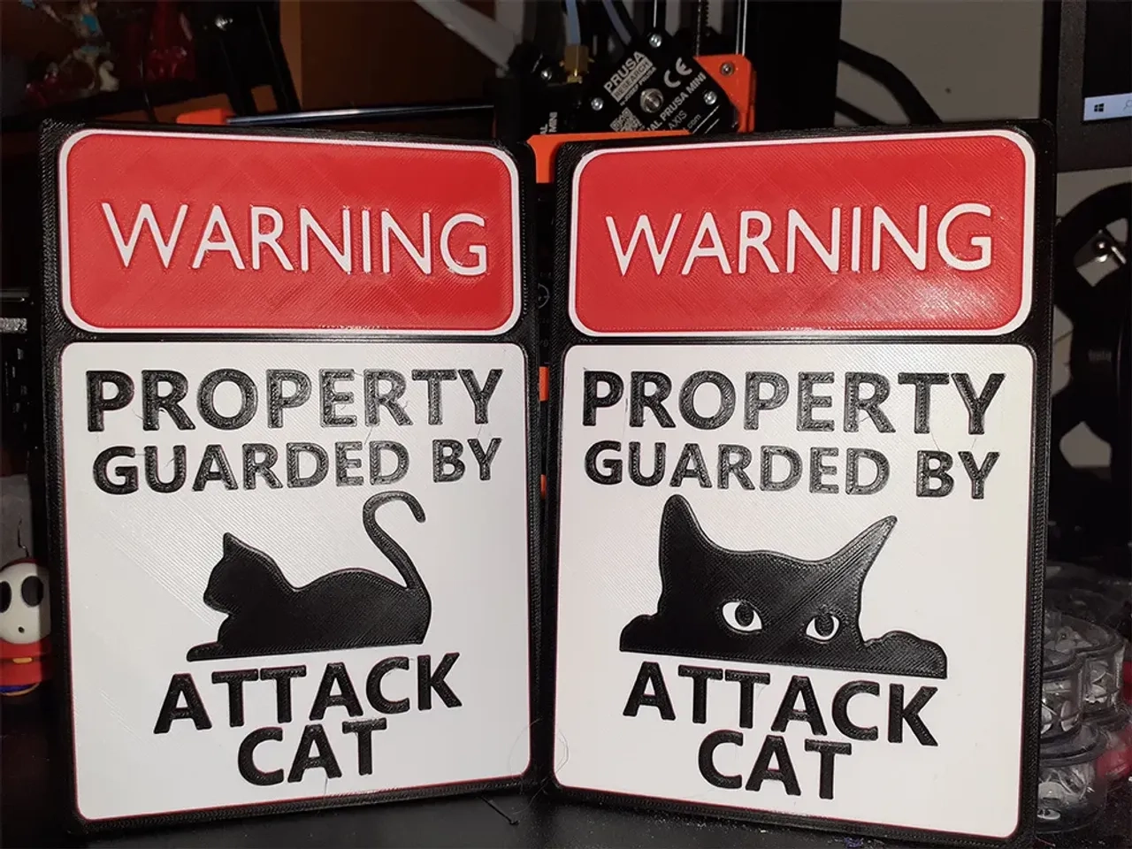 Warning Cat Attack Signs By 3DTwinkie Download Free STL Model Printables Warning Cat Attack Signs By 3DTwinkie Download Free STL Model Printables