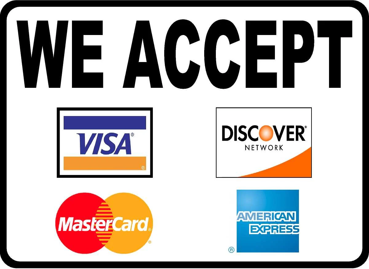 Printable Credit Card Signs
