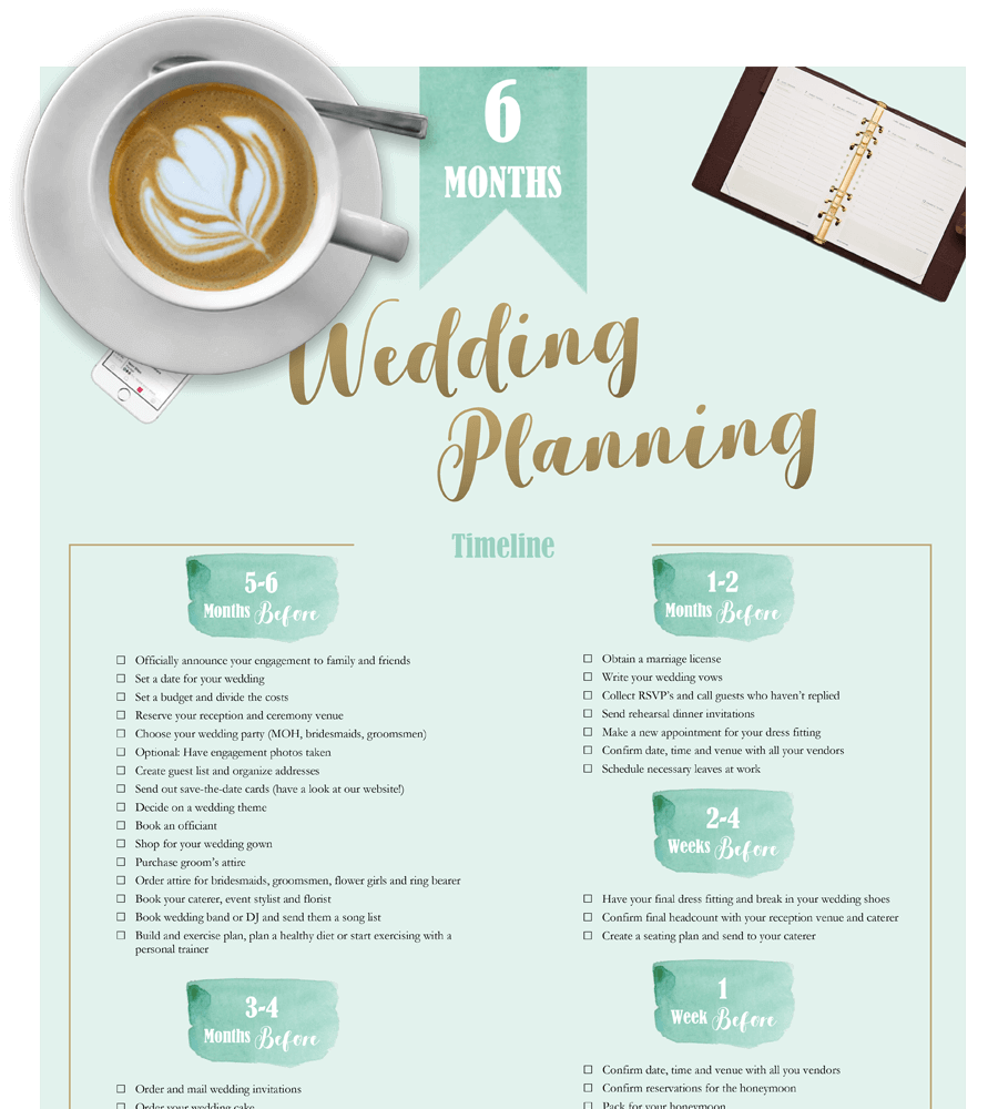 Free Printable 6 Month Wedding Planner