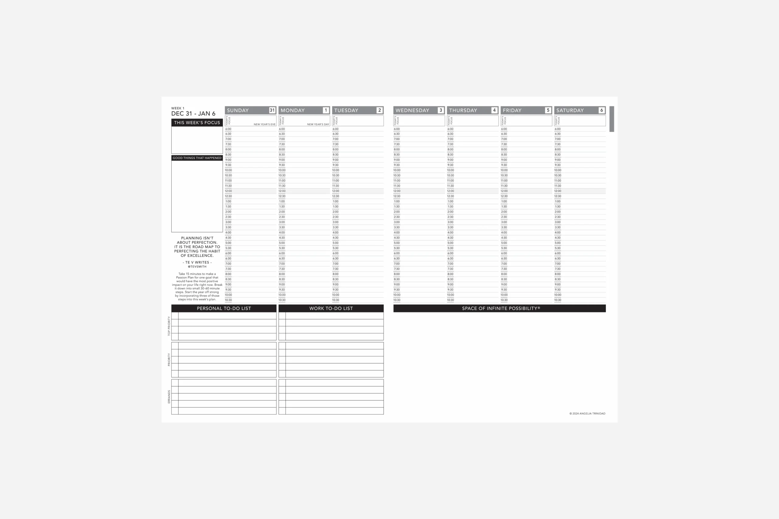 Weekly 2025 Planner PDF Free Printable Passion Planner
