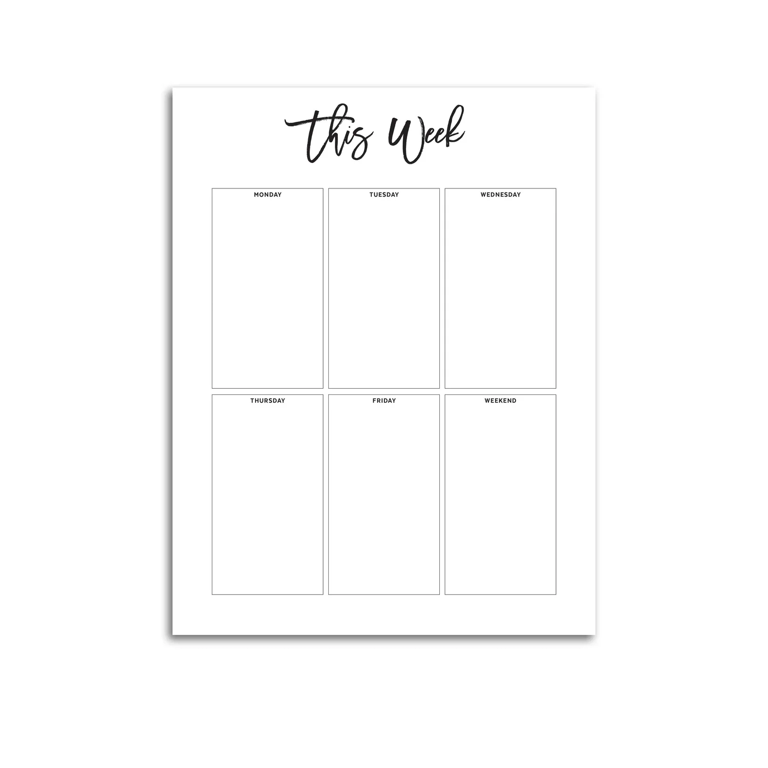 Black And White Planner Boxes Printables
