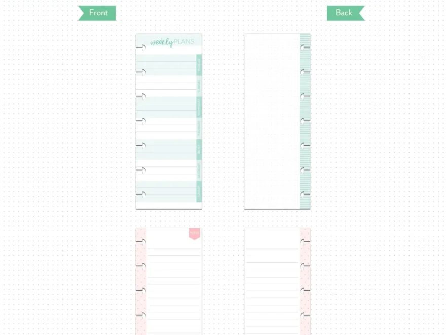 Weekly Notes Half Sheet Mini Happy Planner