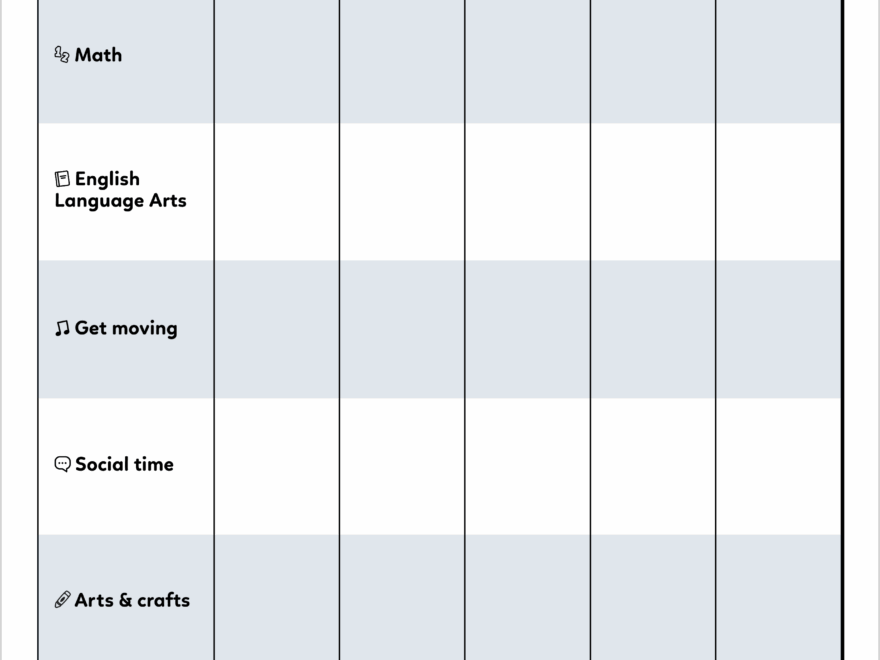 Weekly Planners For Ages 2 8 Khan Academy