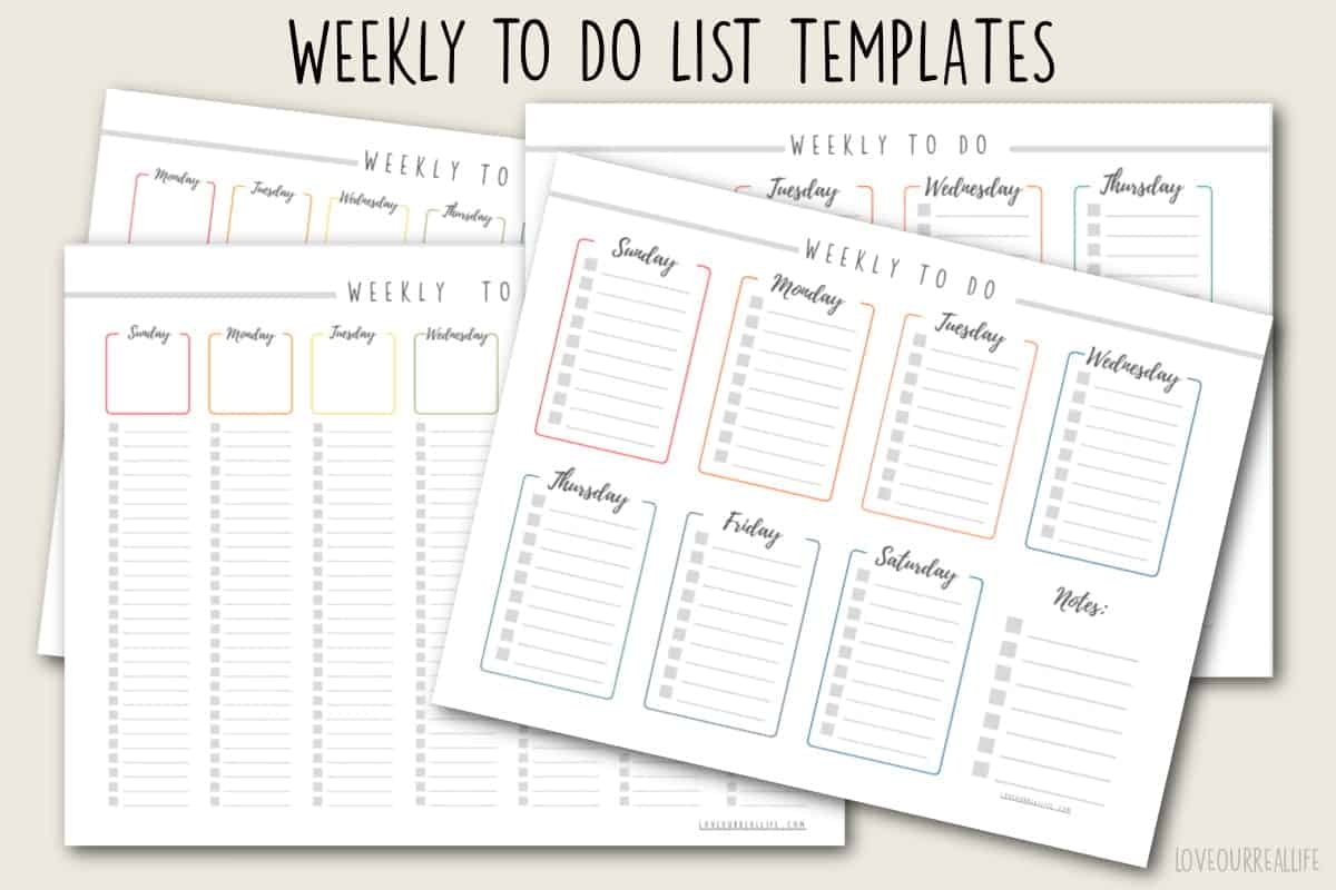 Weekly To Do List Templates Printable And Easy To Use Love Our Real Life Weekly To Do List Templates Printable And Easy To Use Love Our Real Life