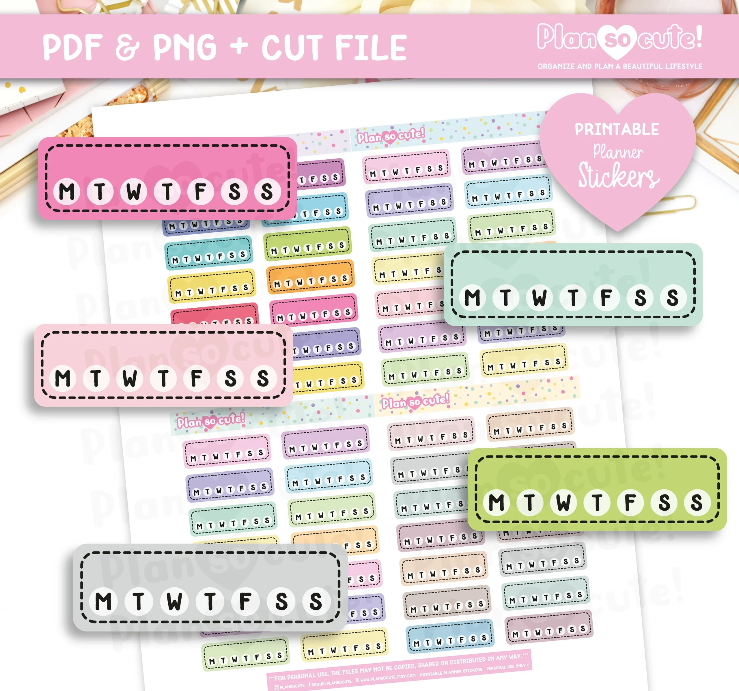Weekly Tracking Printable Planner Stickers Etsy