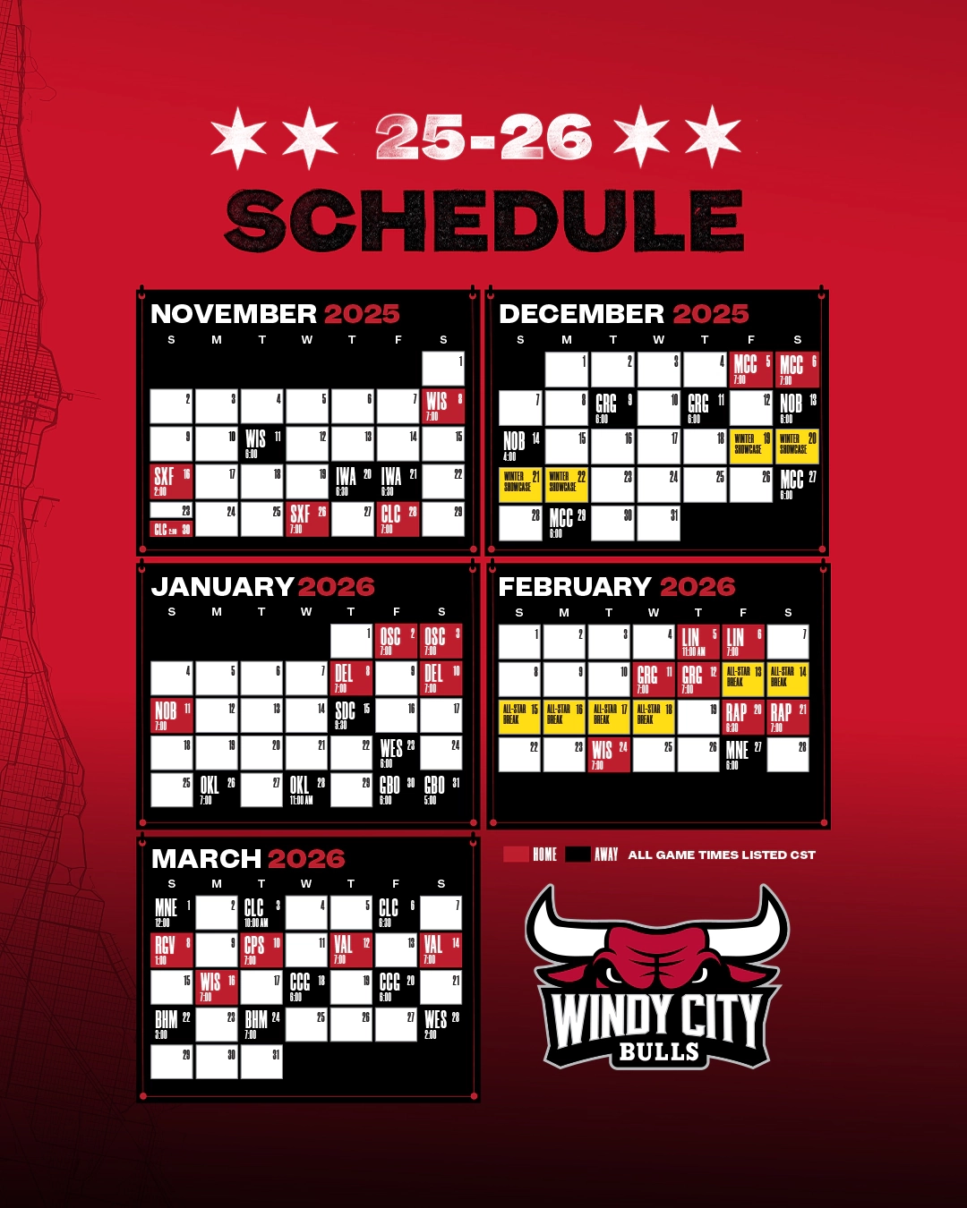 Windy City Bulls Announce 2025 26 Season Schedule Windy City Bulls