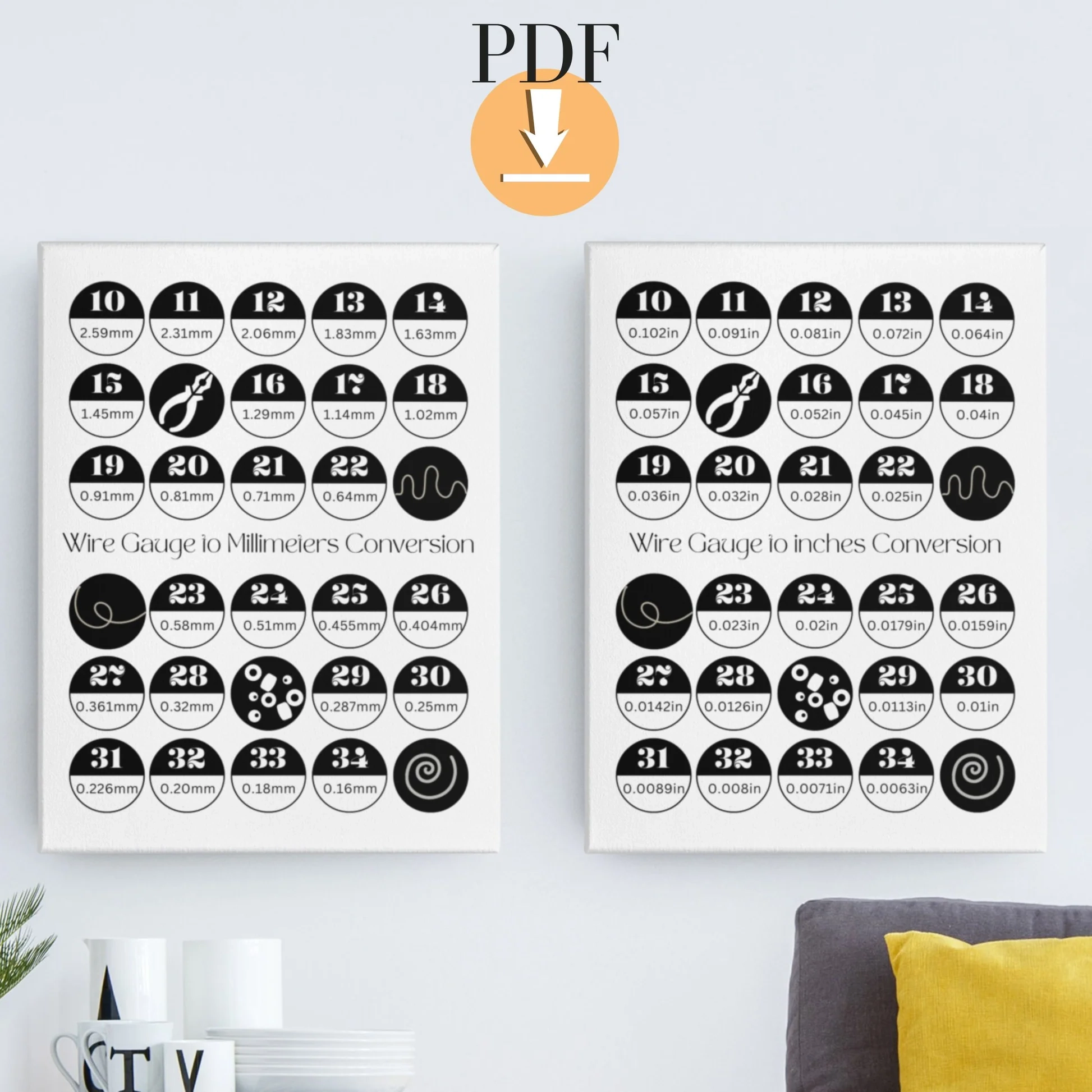 Wire Gauge To Inches And Millimeters Conversion Chart Fun Printable