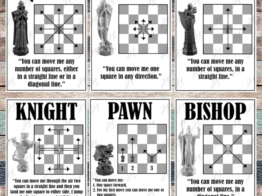 Wizard Chess Cheat Cards Etsy