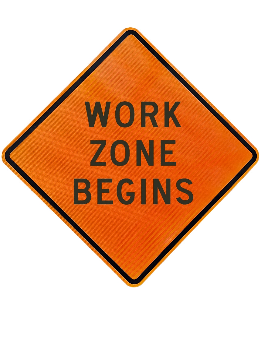 Work Zone Begins Sign RS ACM 48 WRKZNBGN Traffic Safety Store