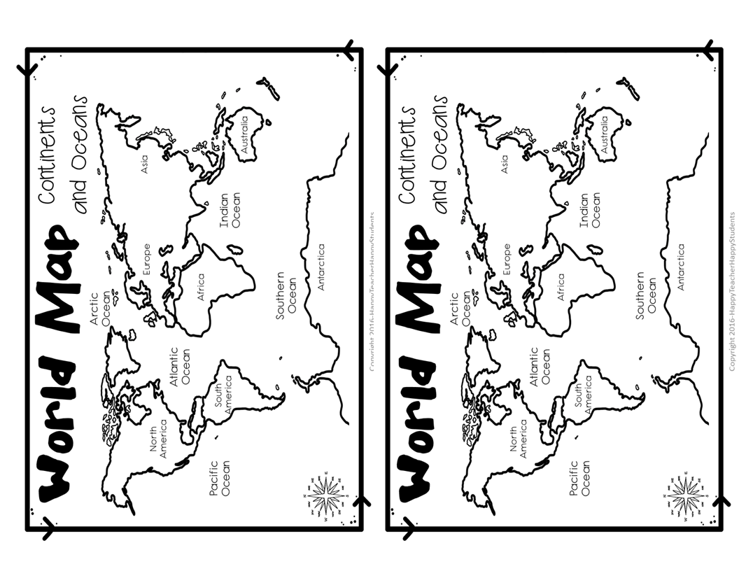 Printable Continents And Oceans Quiz