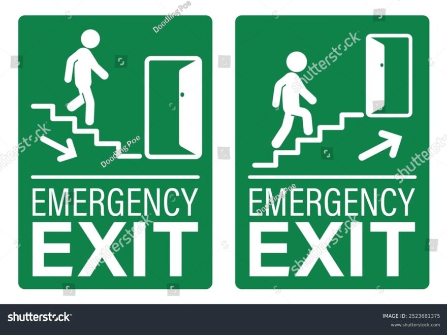 Yellow Emergency Exit Stairs Over 85 Royalty Free Licensable Stock Illustrations Drawings Shutterstock