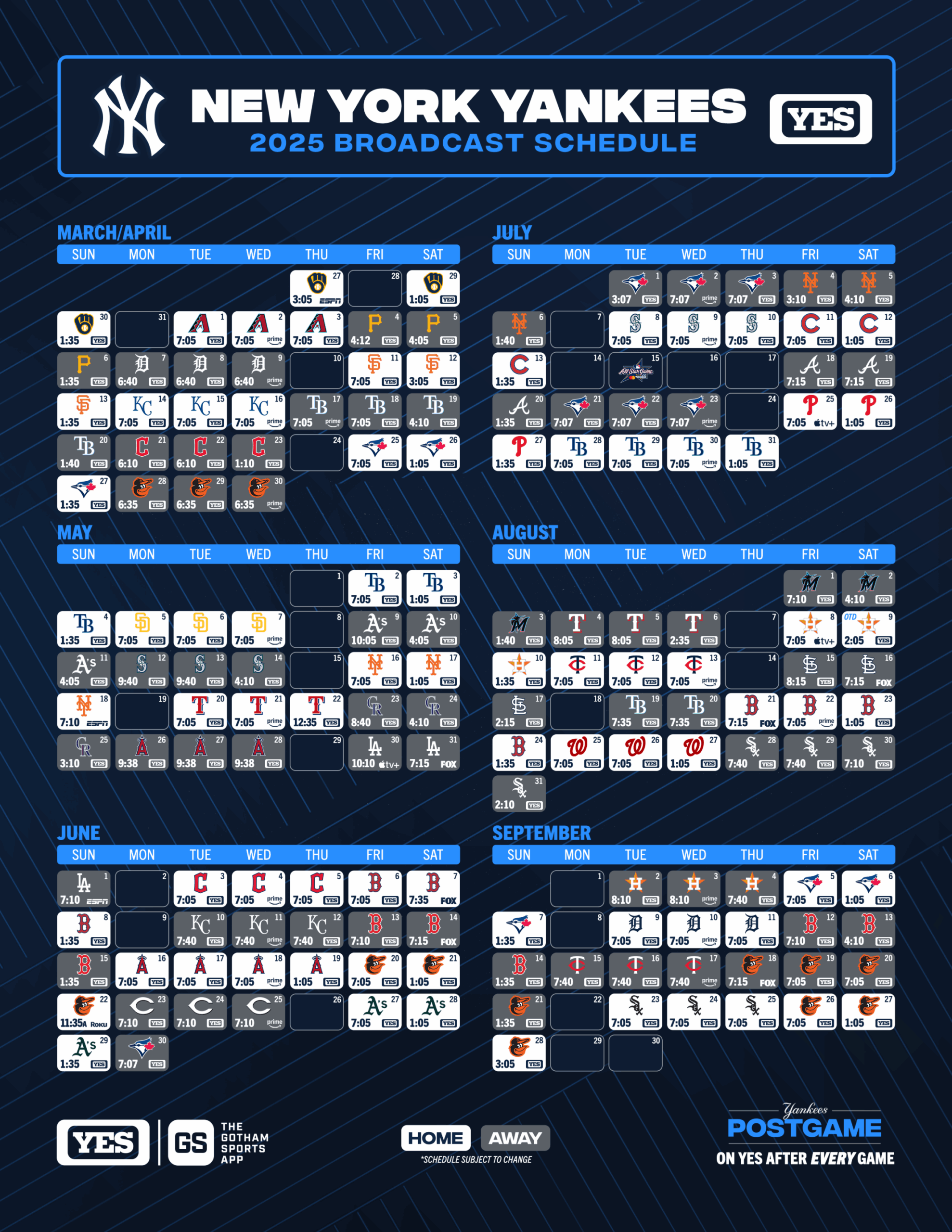 Printable Nyy Schedule 2026