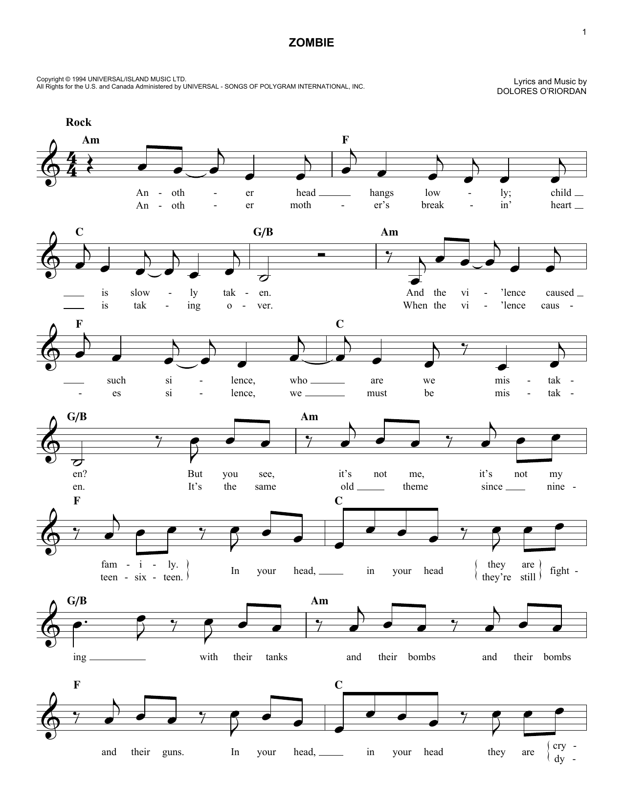 Free Printable Clarinet Sheet Music Zombie